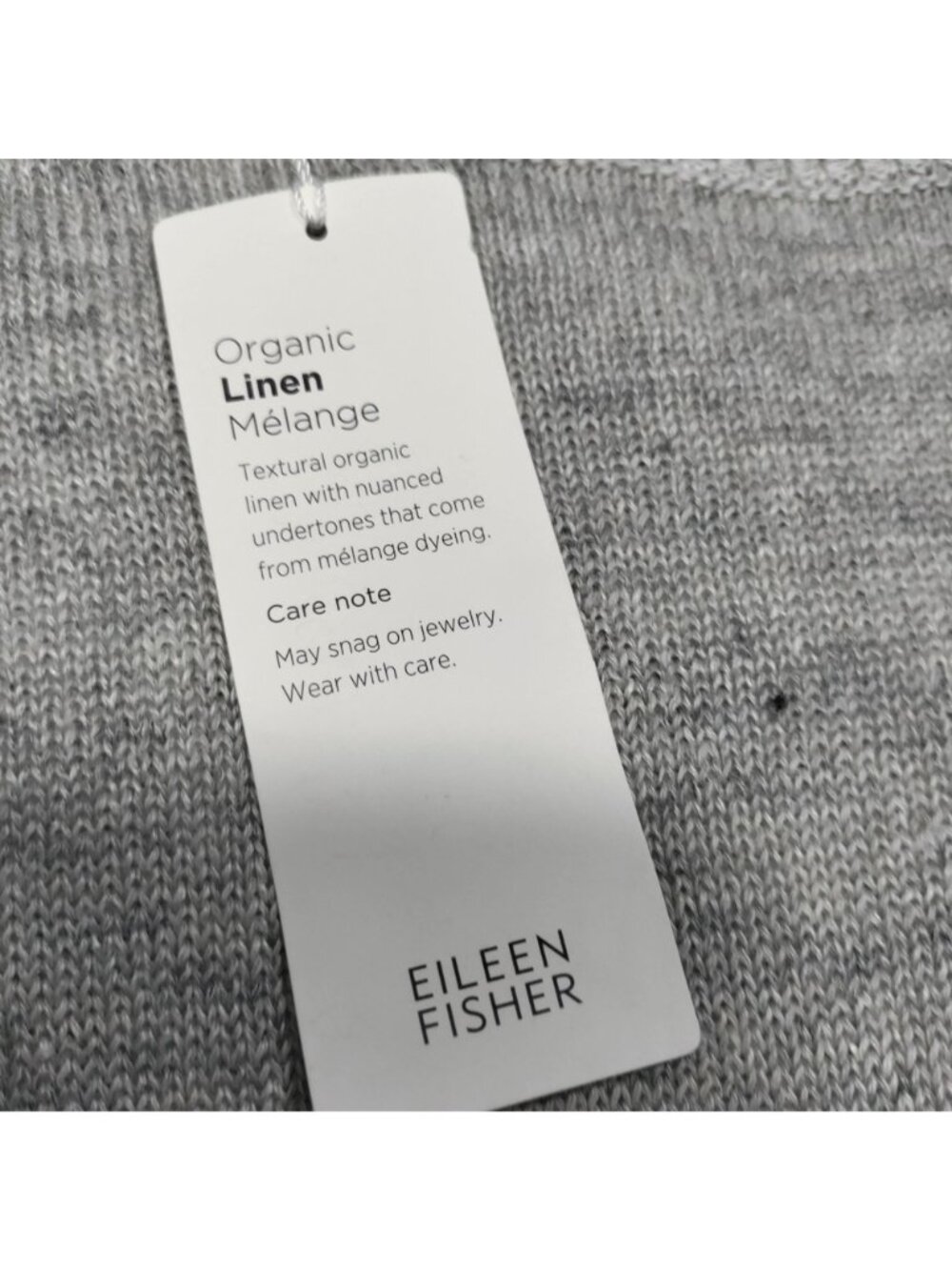 NWT Eileen Fisher Organic Linen Melange Lagenlook SZ L Mock Artsey Sweater Gray - Picture 11 of 14